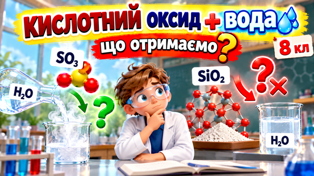 Реакція: кислотні оксиди + вода