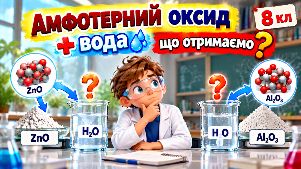 Амфотерні оксиди + вода: чому реакція не відбувається? | Хімія 8 клас
