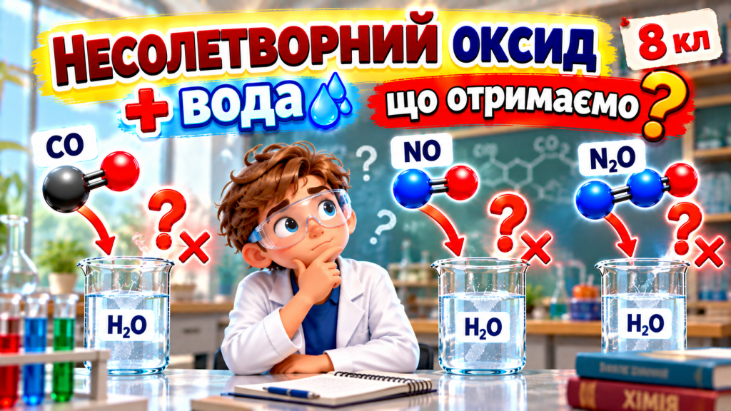 Реакція: несолетворні оксиди + вода