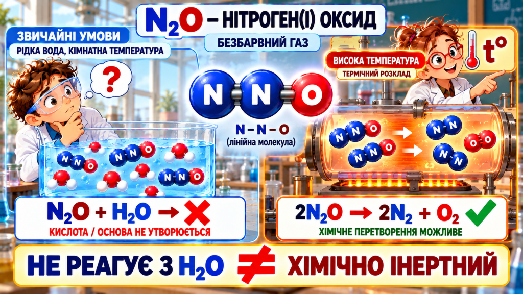 Чому N₂O не реагує з водою?