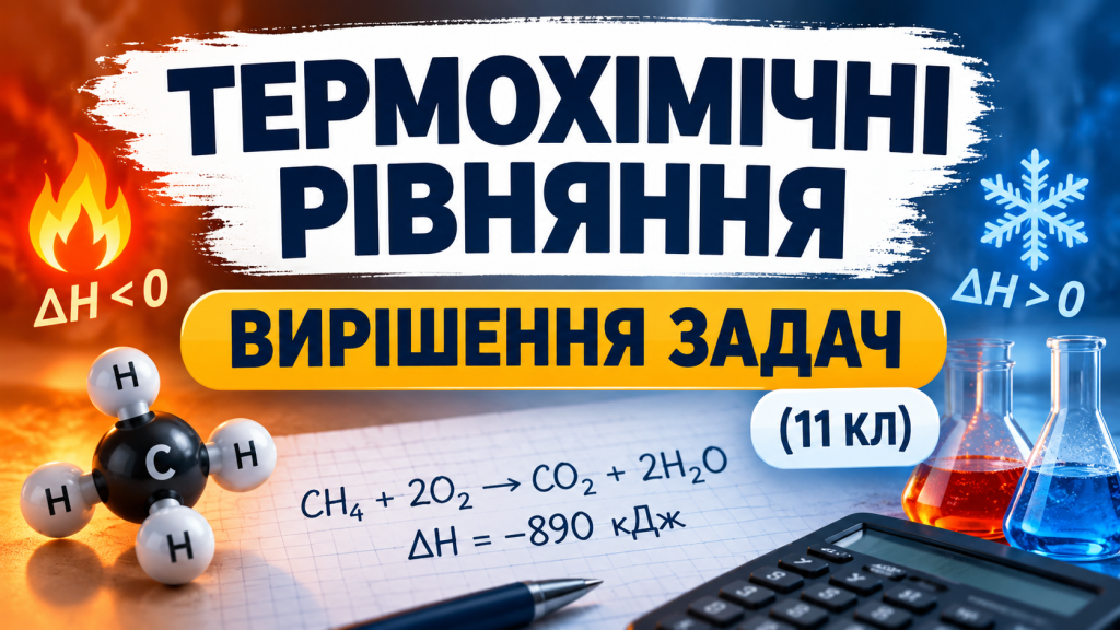 Термохімічні рівняння. Задачі. Приклади вирішень з нуля (11 клас)